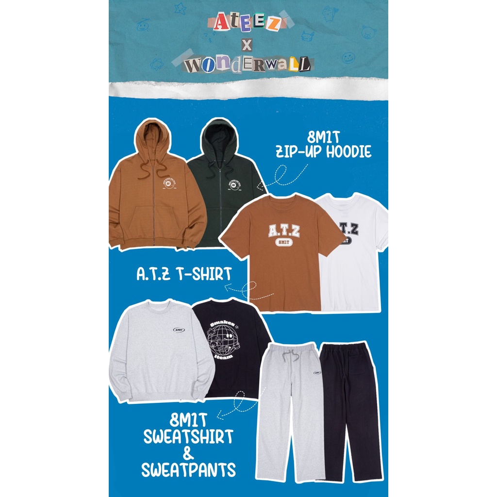 8M1T ATEEZ X WONDERWALL.KR T-shirt sweatshirt hoodie & pants
