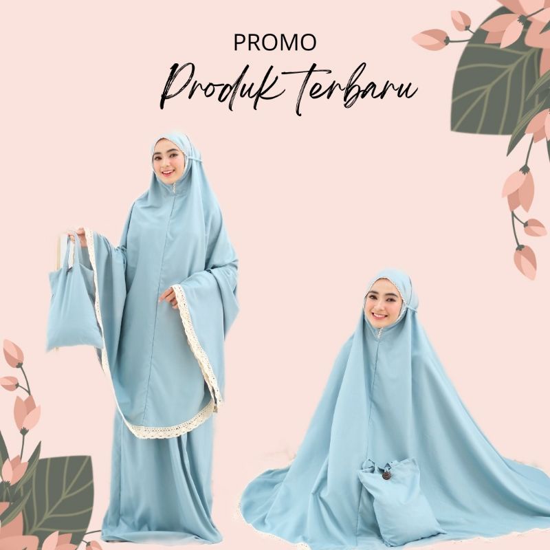 Mukena Katun Polos Alesha | mukena jumbo | mukena katun jumbo