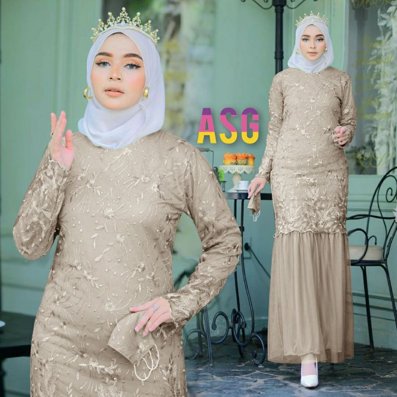 [MODEL BARU] YeYe Gamis Brukat Terbaru Baju Wanita Jumbo Kebaya Dress Muslim Syari Remaja Kekinian Kondangan Mewah
