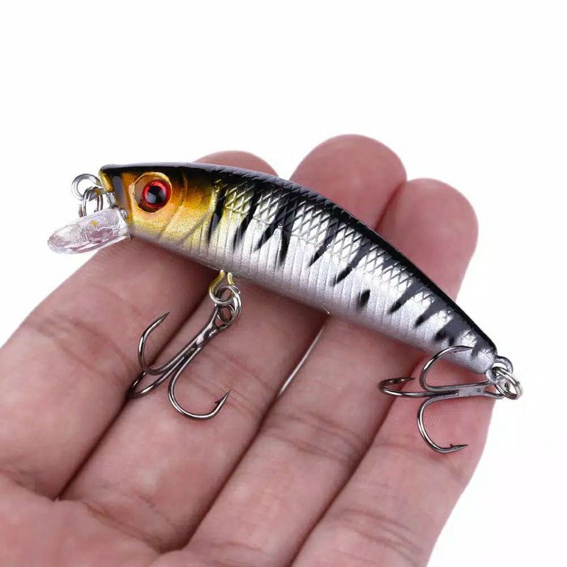 (M03) 7.cm 7.9g 3D Eyes Minnow Wobbler Fishing Bait Ocean Crankbait 6#