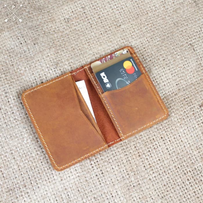 Dompet Mini Tempat Kartu ATM Smart Slim Wallet Credit Card Holder Bahan Kulit Asli