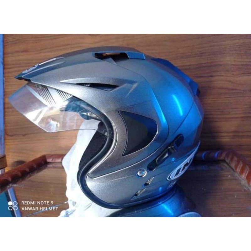 HELM INK  DOBLE VISOR KUALITAS TERBAIK DARI YG LAIN ORIGINAL FNK TERMURAH-Jp8 Abu Glossy