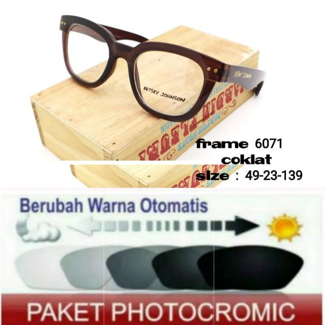 Frame Kacamata Minus PHOTOCROMIC, Kaca mata Anti Radiasi, Kacamata Anti UV, Kaca mata Photo Grey