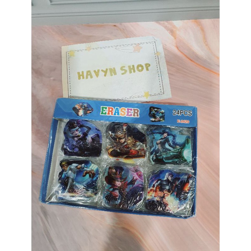 (24pc) penghapus murah/hapusan karakter/stip fancy/OB KECIL-Mobile Legend