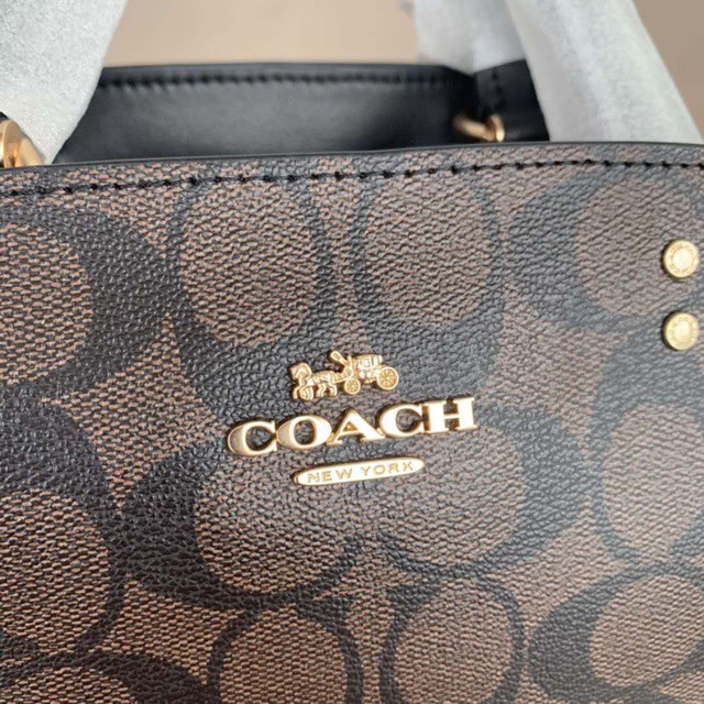 HARGA MURAH   [ORIGINAL 100%] Coach F91348 Mini Lillie Carryall In Signature Canvas/Coach Hand Bag -