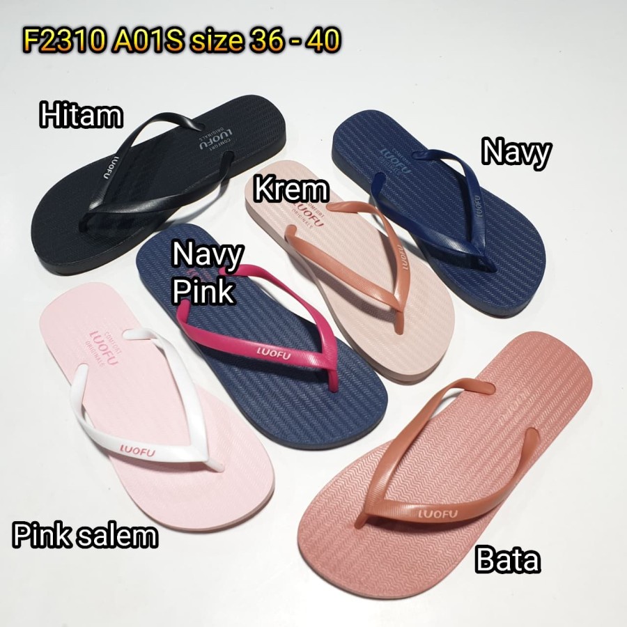 jelly sandal jepit karet luofu import sendal japit wanita F2310A01S