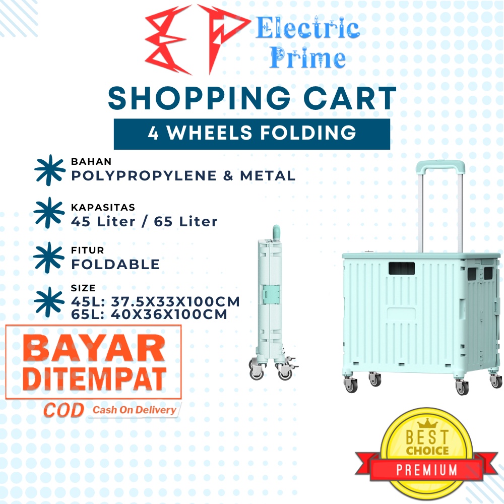 Troli Belanja Keranjang Lipat Barang Pakaian Foldable Trolley Dog Pet Stroller Cat Shopping Cart Kotak Box Pakaian Galon Gas Multifungsi Trailer Koper Lipat