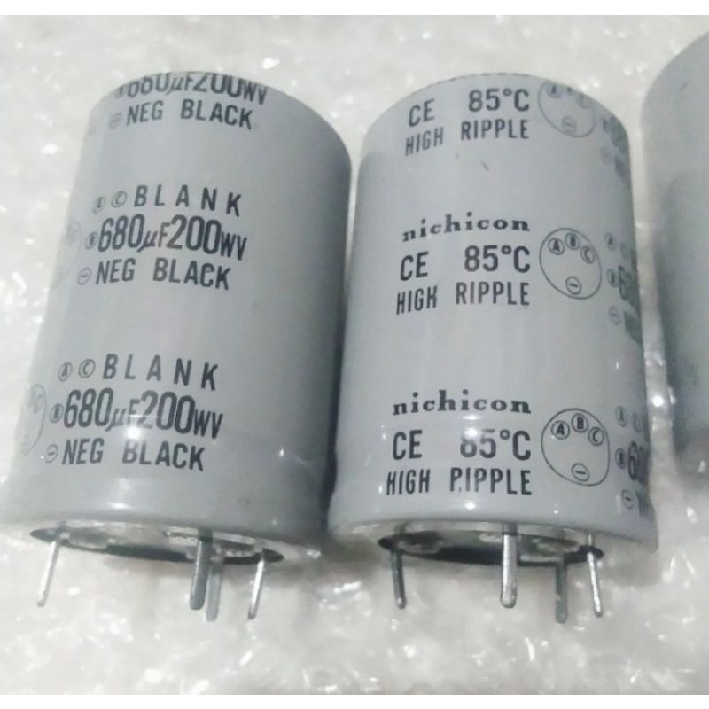 elko :A - C : BLANK B : nichicon 680uf - 200wv