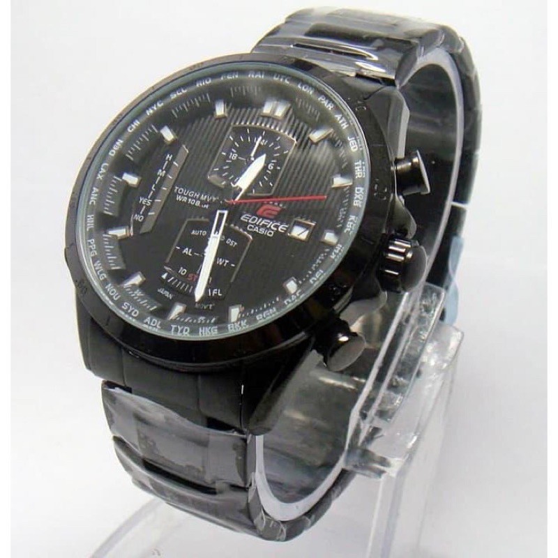 JAM TANGAN PRIA CASIO EDIFICE EQW-A1110DC-1A EQW-A1110 BLACK STEEL PRIGINAL GARANSI RESMI m