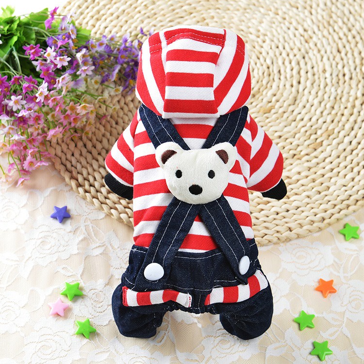 Pet Clothes Couple Motif Garis Keren Untuk Kucing Dan Anjing