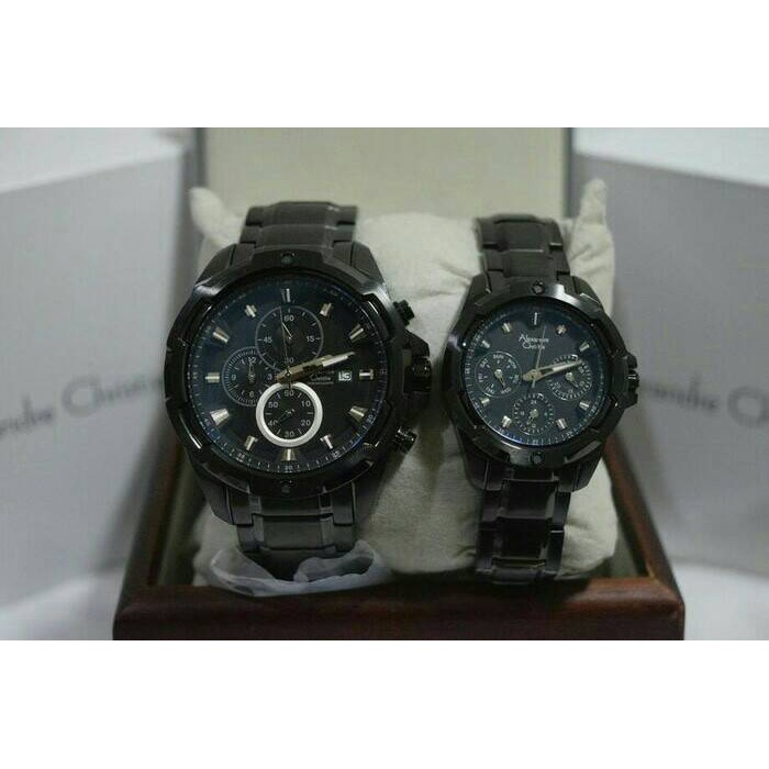 ALEXANDRE CHRISTIE WATCH AC 6305 COUPLE FULL BLACK ORIGINAL