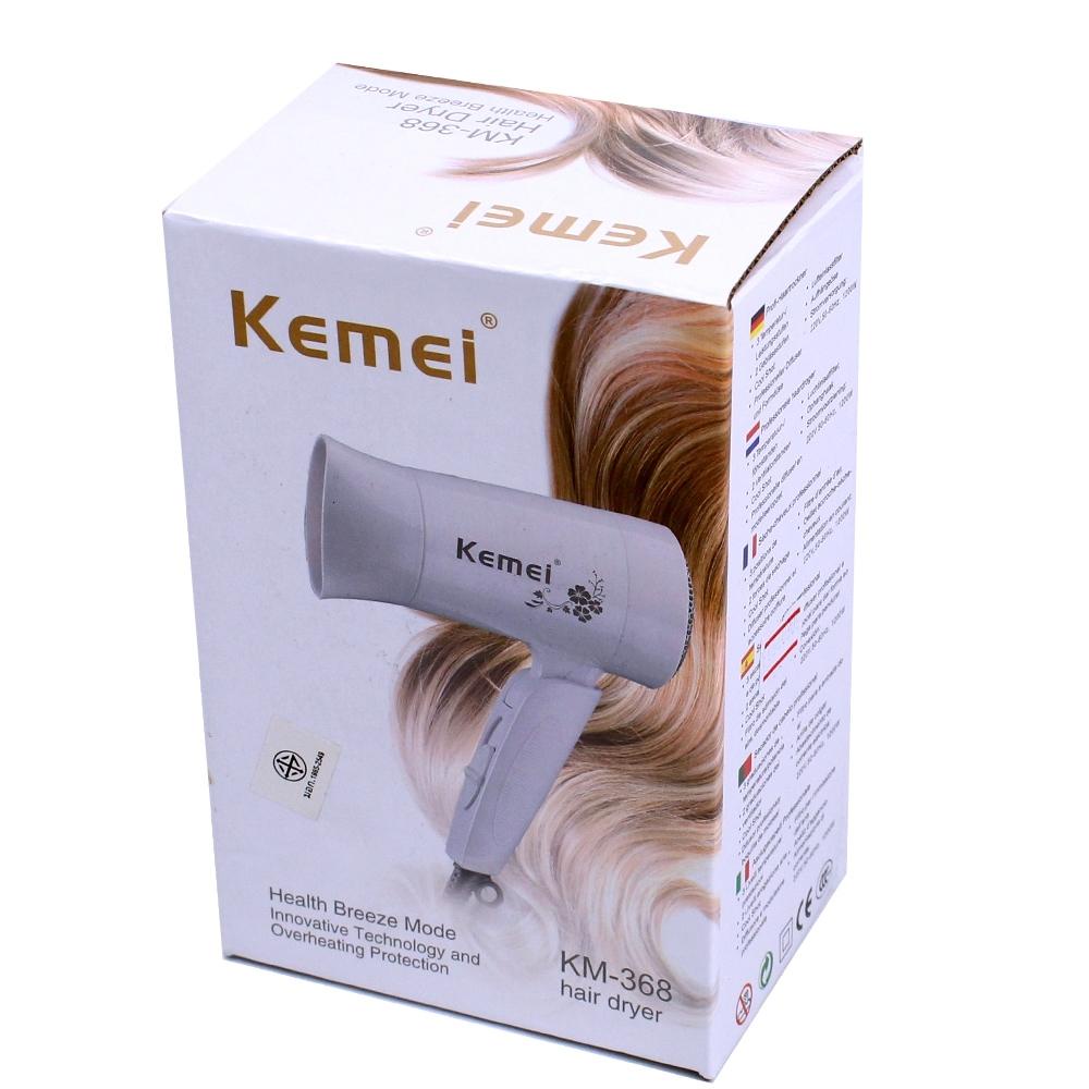 Kemei KM-368 Hair Dryer Mini Lipat Travel Pengering Rambut