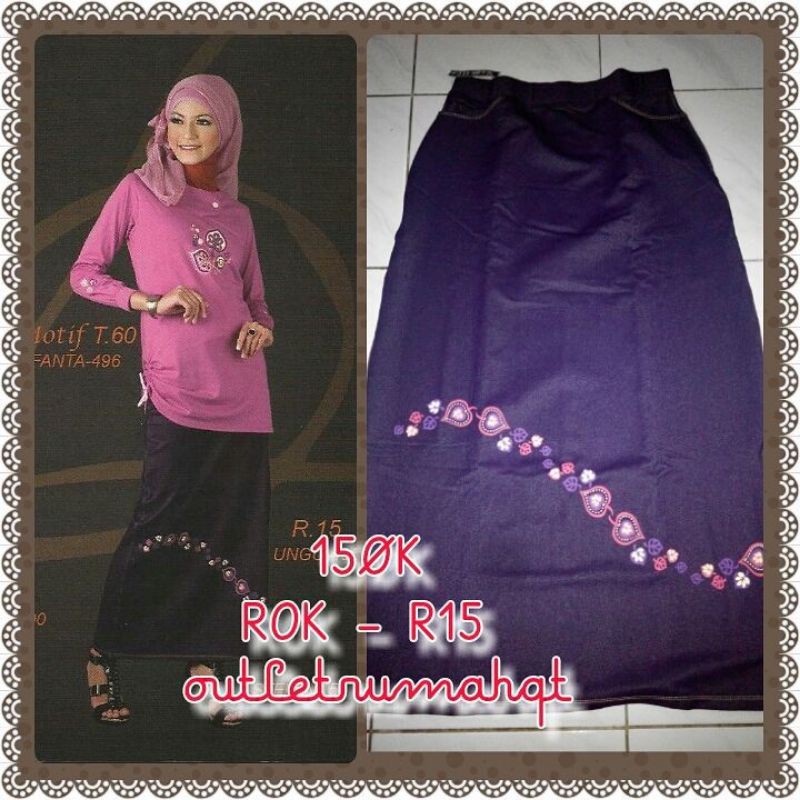 Motif Collec - Rok Denim Strech Adem Melar Murah Ungu