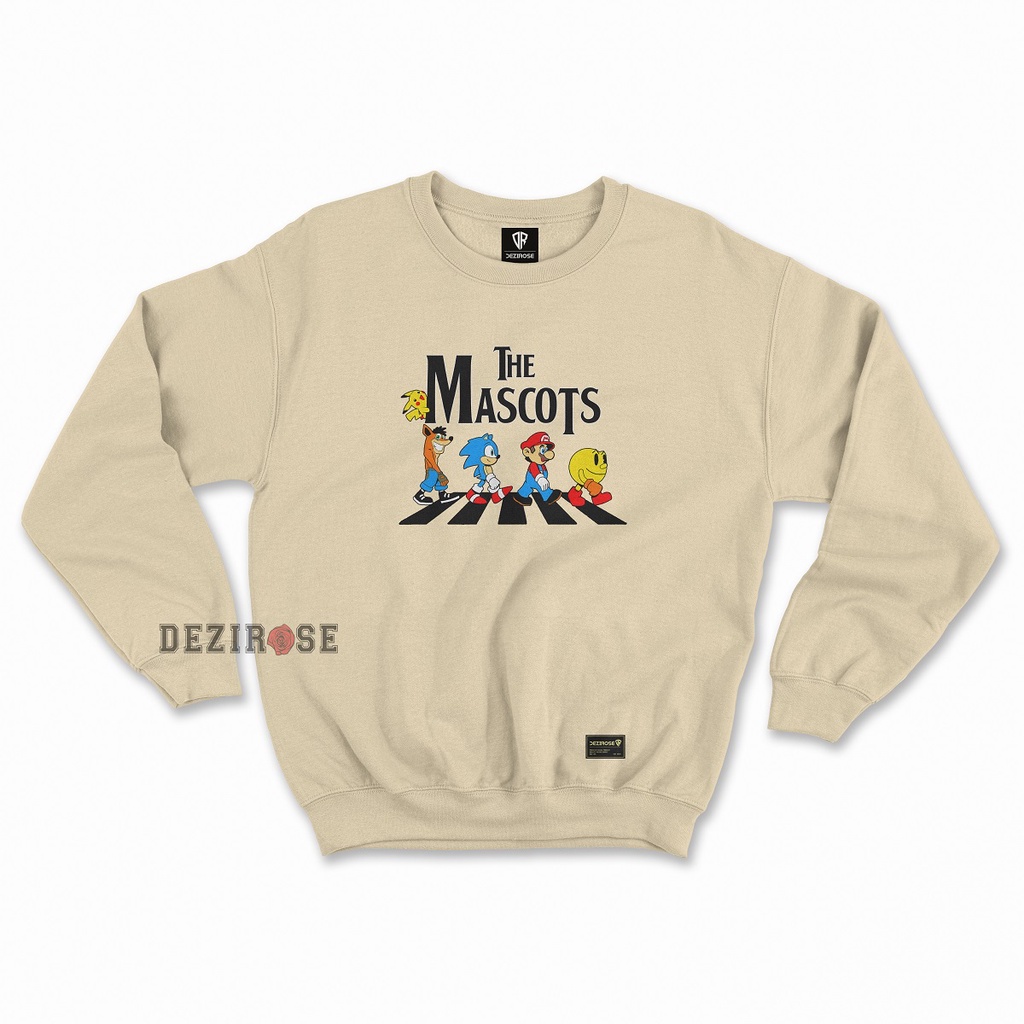 Sweater Crewneck Pria Wanita Distro The Mascots Fleece Tebal Premium Unisex DEZIROSE