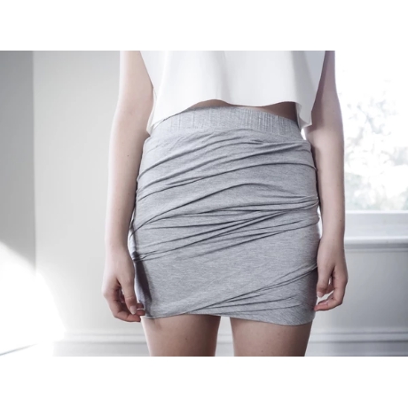 Hello Parry Alixe T Twist Ruched Jersey Skirt - Grey