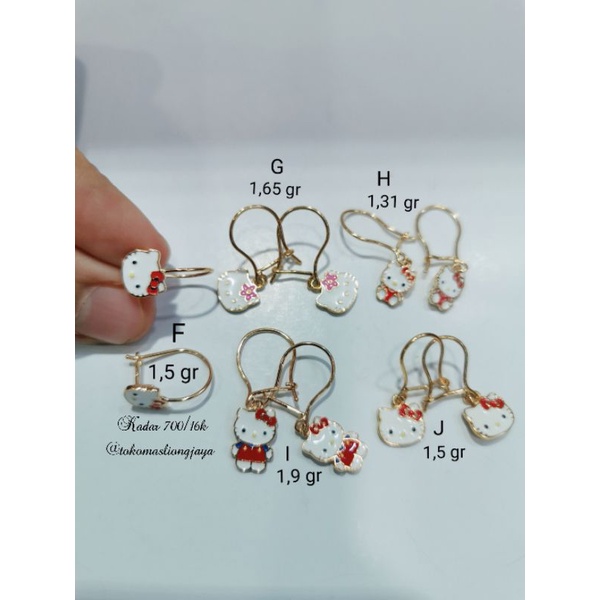 Anting Anak Hello Kitty Emas kadar 700/16k