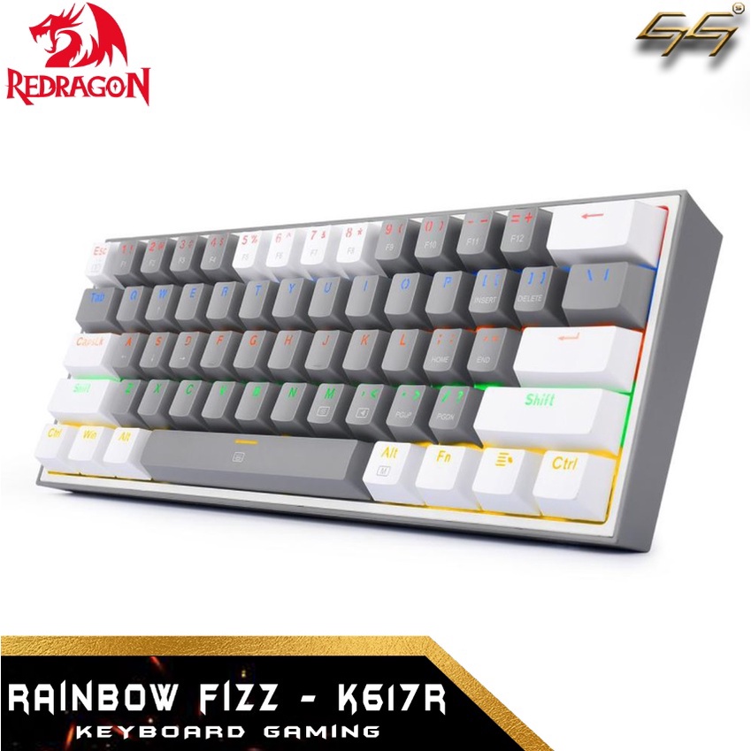 Keyboard Gaming Mechanical 60% Redragon Rainbow FIZZ K617R K617-R 60% Mechanical Gaming Keyboard