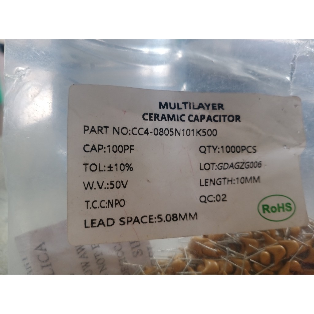 Multilayer Ceramic Capasitor 100pF Per 10pcs