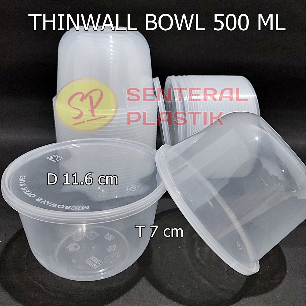 Thinwall Bowl DM 500 ML RB / Mangkok Plastik