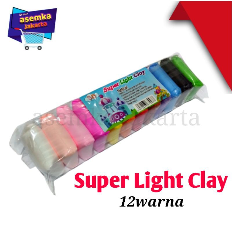 Polymer clay import 12pcs polymer clay light clay super light clay soft clay mainan edukasi