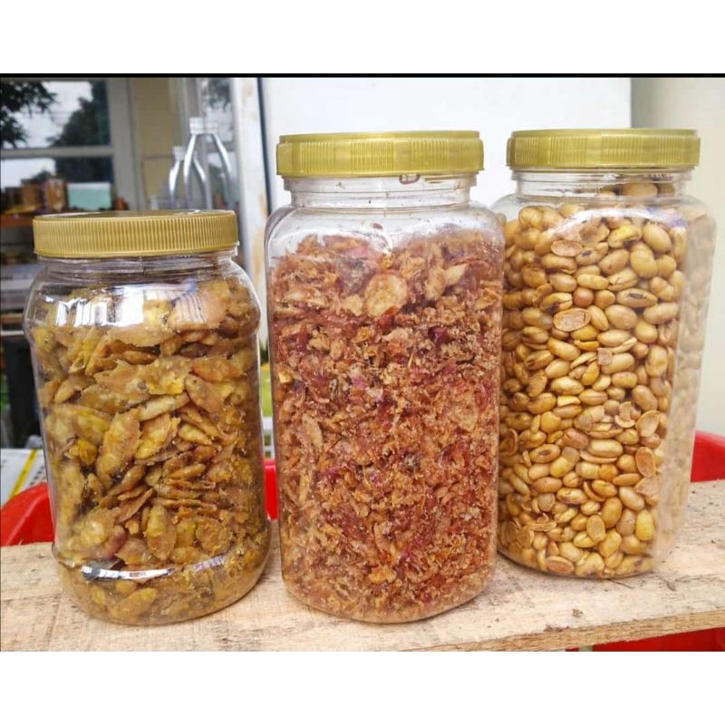 

Paket bawang goreng, kedelai goreng, baby fish