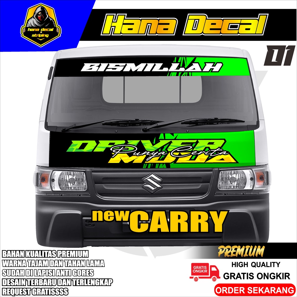 STIKER DECAL KABIN DEPAN NEW CARRY PICK UP KODE  01