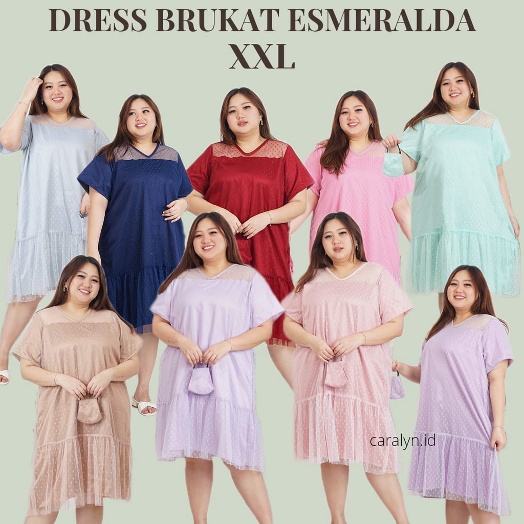 DRESS WANITA CANTIK ESMERALDA JUMBO XXL