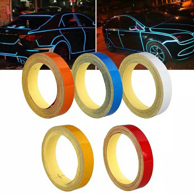 Stiker Tape Strip Reflektif Mobil