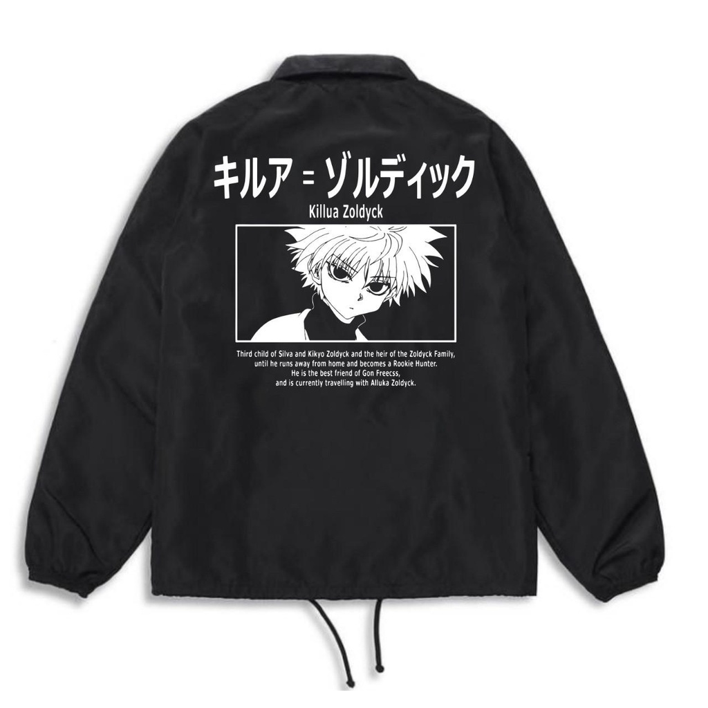 ASH JAKET COACH ANIME TERBARU HITAM SABLON /SWEATER JAKET COACH PRIA DAN WANITA TERBARU BESELLER