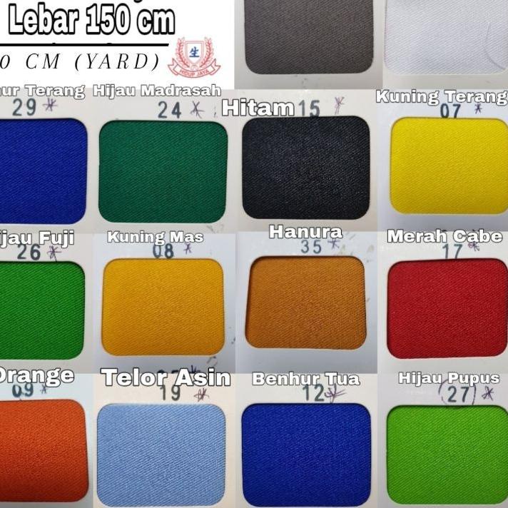 ♀ Kain Drill Twill Polyester PE Superior Quality Lebar 150 cm x 90 cm (Eceran Per YARD) Kain Sublim 