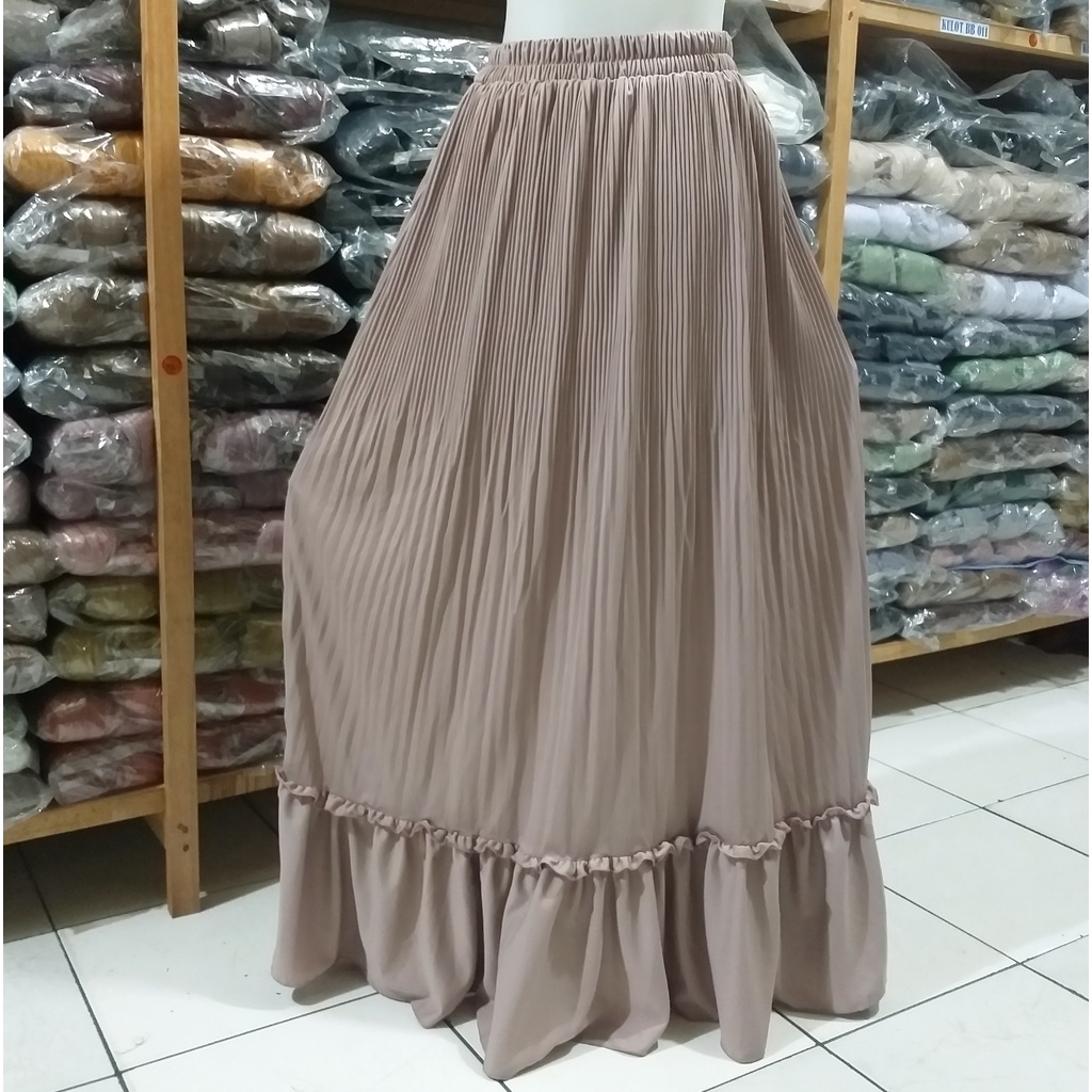 Rok panjang Plisket Lidi Cabang Rok muslim/Mayung/Payung Longgar/jumbo Bawahan Terbaru Termurah Terlaris-Coksu