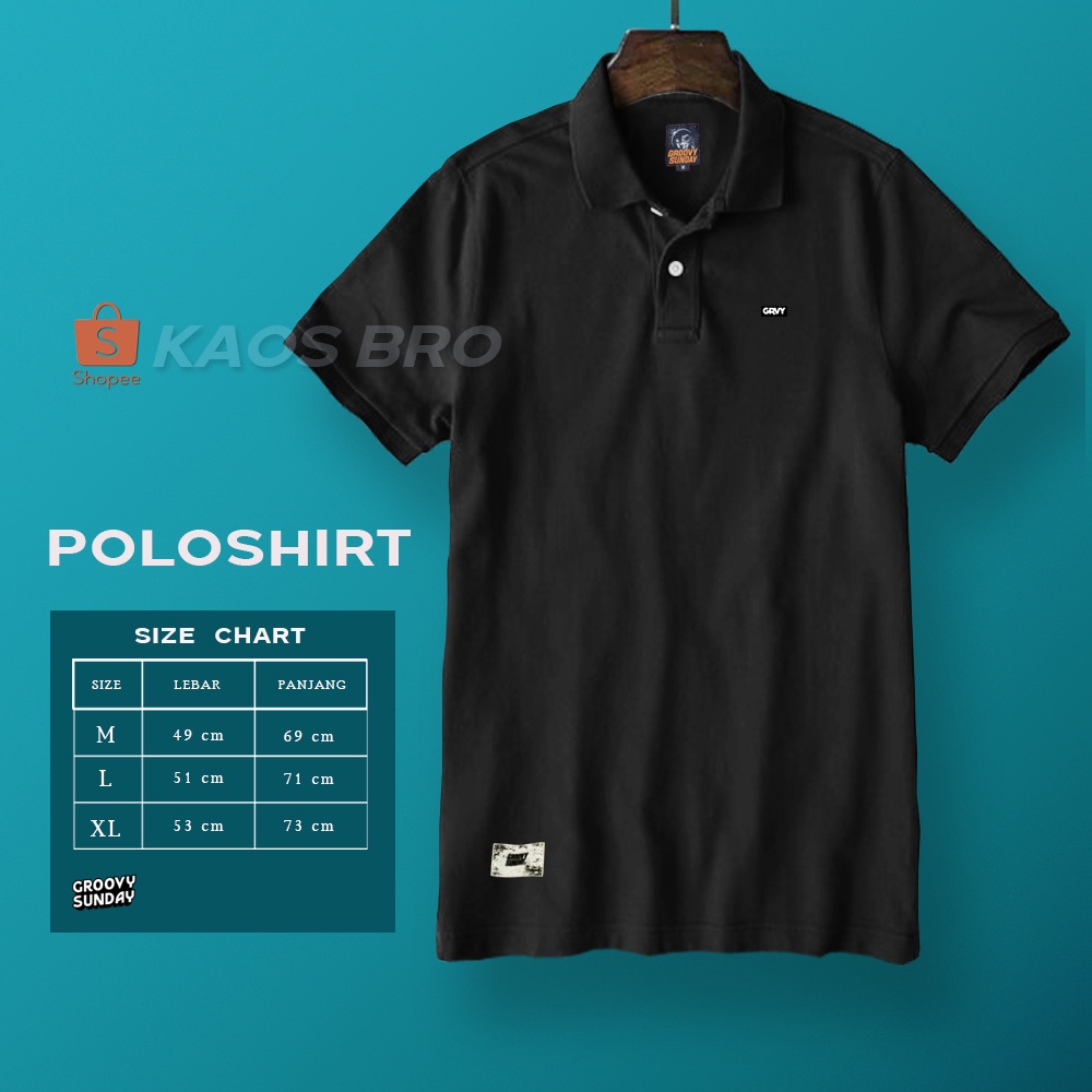 Polo Shirt HItam Polos Pria Kasual Kaos Kerah Polos Seragam Kerja / Gathering Baju Santai