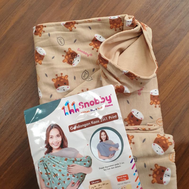 Snobby Geos 2 in 1 Print Twiza XL, L, M, Bolak Balik Gendong Bayi Instan Jumbo | Gendongan Kaos Cukin instan