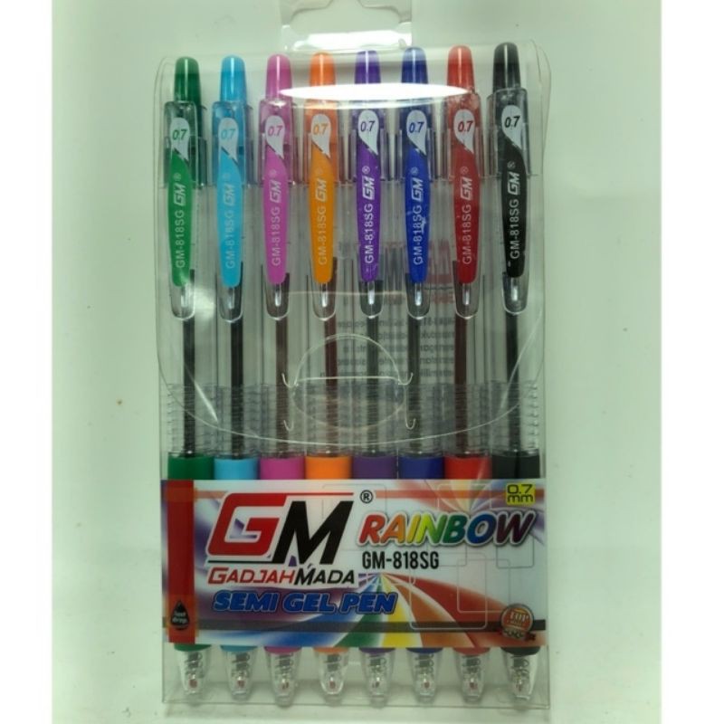 

Pulpen 8 warna GM 818sg 0.7mm 1pack isi 8