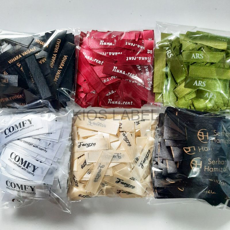 

Label satin label baju masker pita satin label pakaian FREE POTONG