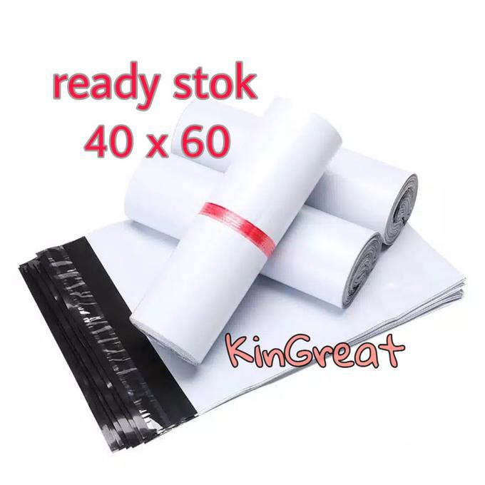 

Polymailer 40x60 /100pc / amplop online/ polybag hitam/ packing online - Putih, 50x60