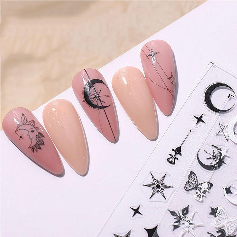 Mxbeauty Stiker Kuku 3D Motif Kupu-Kupu / Bunga Mawar Untuk Nail Art DIY