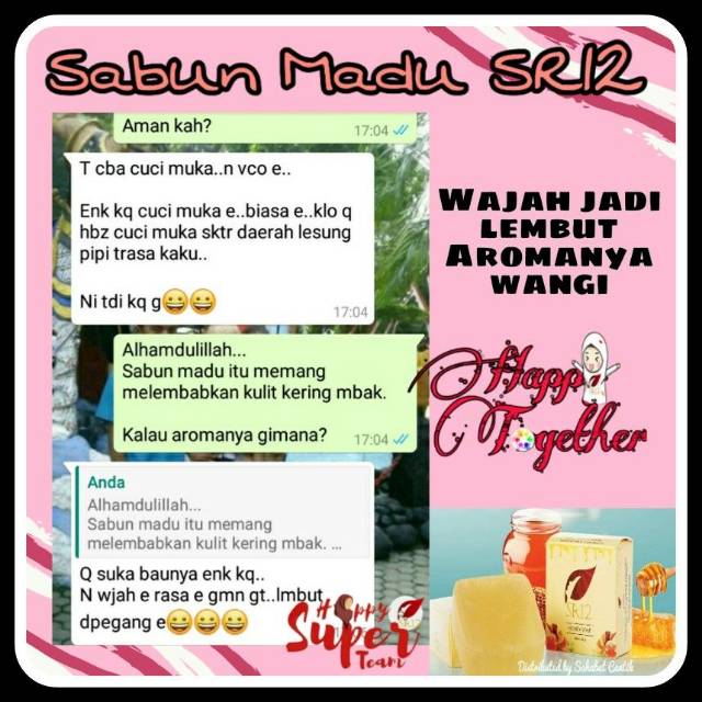 Herbal Soap Honey SR12 Sabun Madu Pencuci Muka Kulit Wajah Kering dan Sensitif