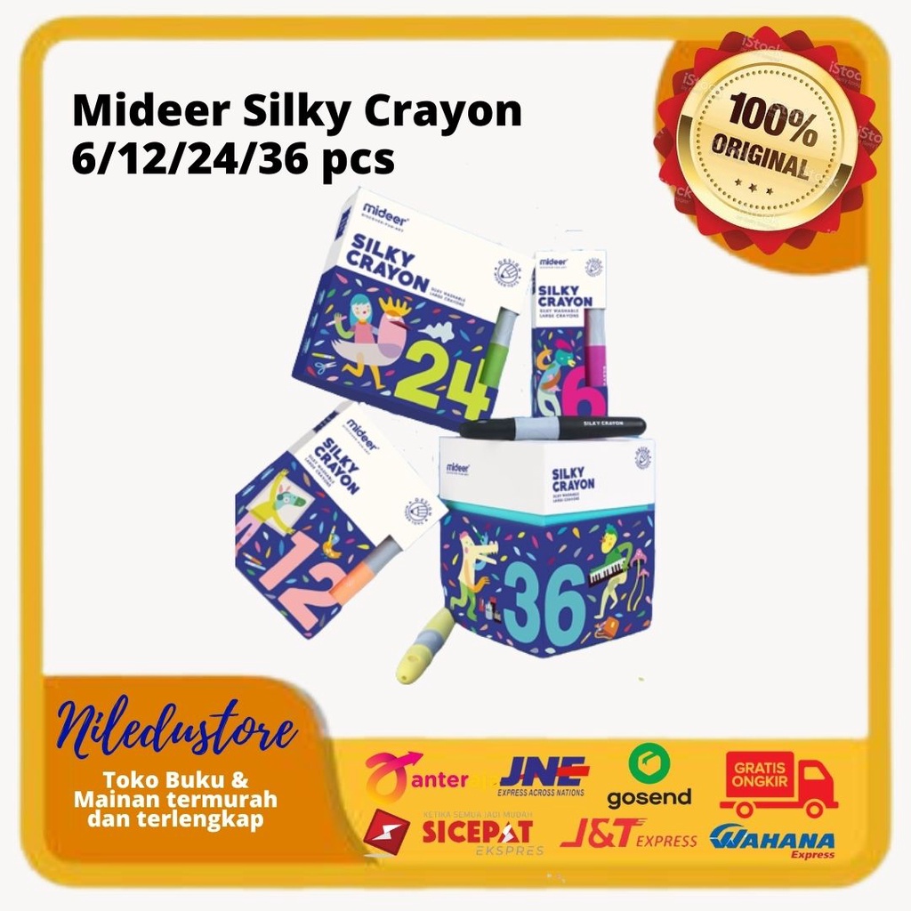 

Mideer silky crayon Washable Silky Crayon 12 24 36 warna colors | Krayon Aman Body Face Painting
