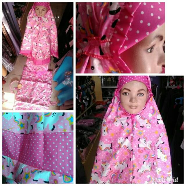 Mukena anak + Sajadah karakter kuda poni