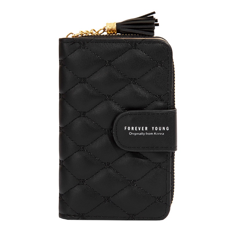 DOMPET LIPAT WANITA KECIL KULIT HITAM CARNIOLA IMPORT WA400B5 MINI PREMIUM SLOT KARTU FASHION UANG PENDEK CEWEK KOREA KEKINIAN REMAJA MURAH SIMPLE LUCU