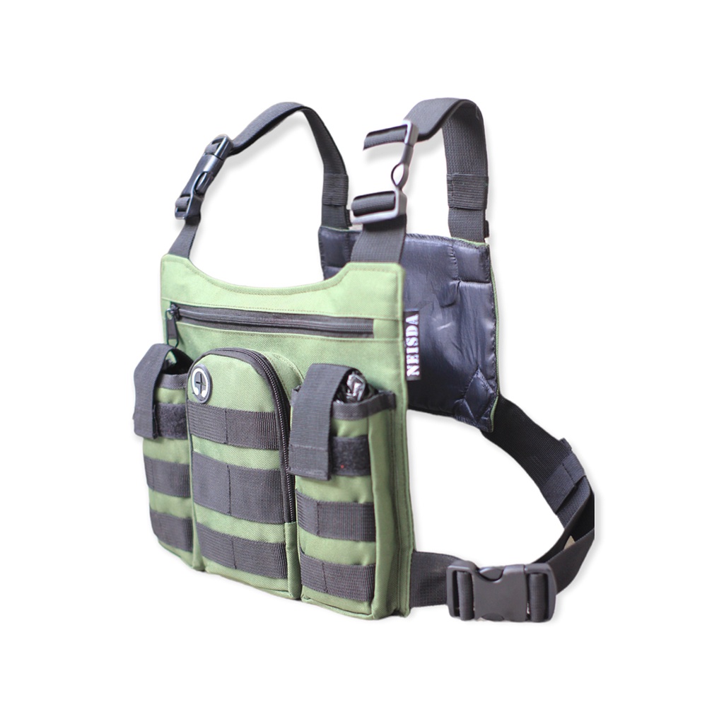 Tas dada Chestbag rig Tas dada pria Neisda Premium Green Black