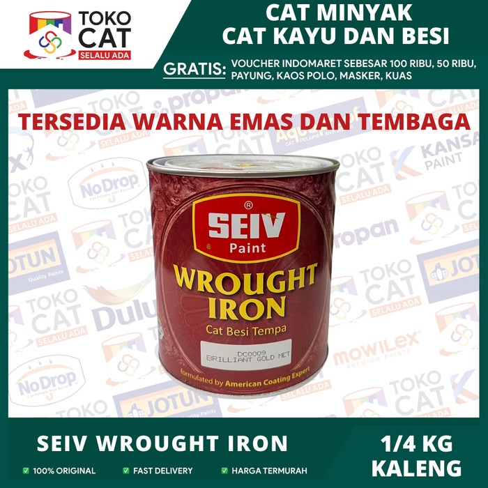 CAT BESI TEMPA / CAT KAYU WARNA EMAS / GOLD SEIV WROUGHT IRON 250 GR