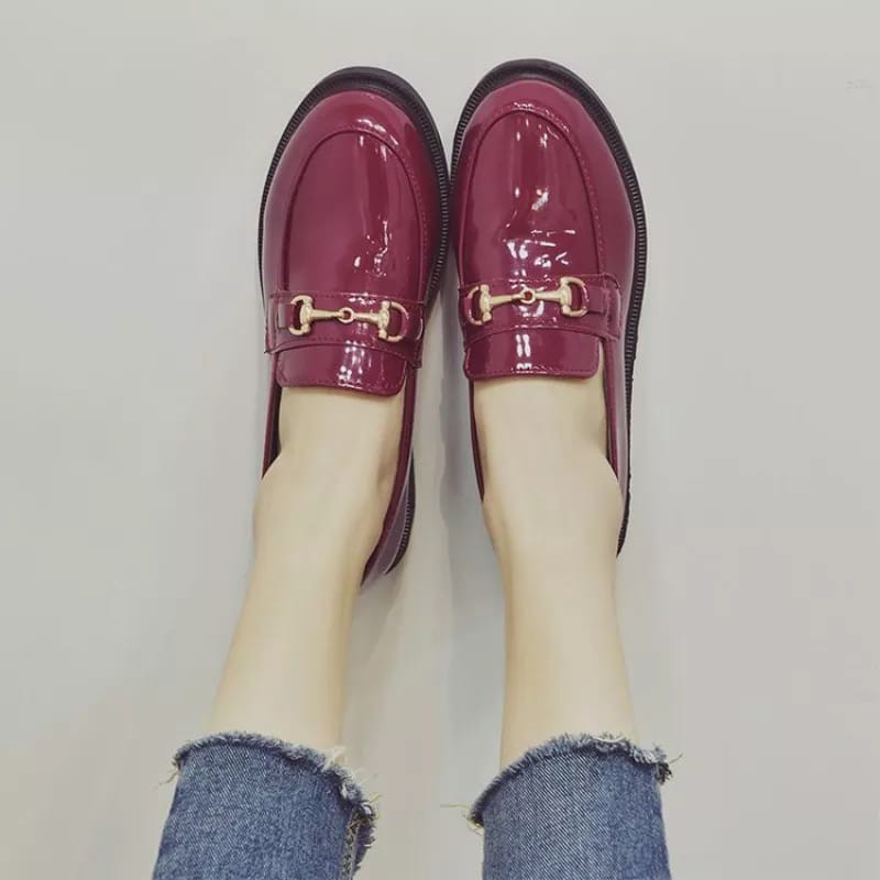 SEPATU WANITA LOAFERS / DOCMART TERBARU FLAT BEST SELLER 8045