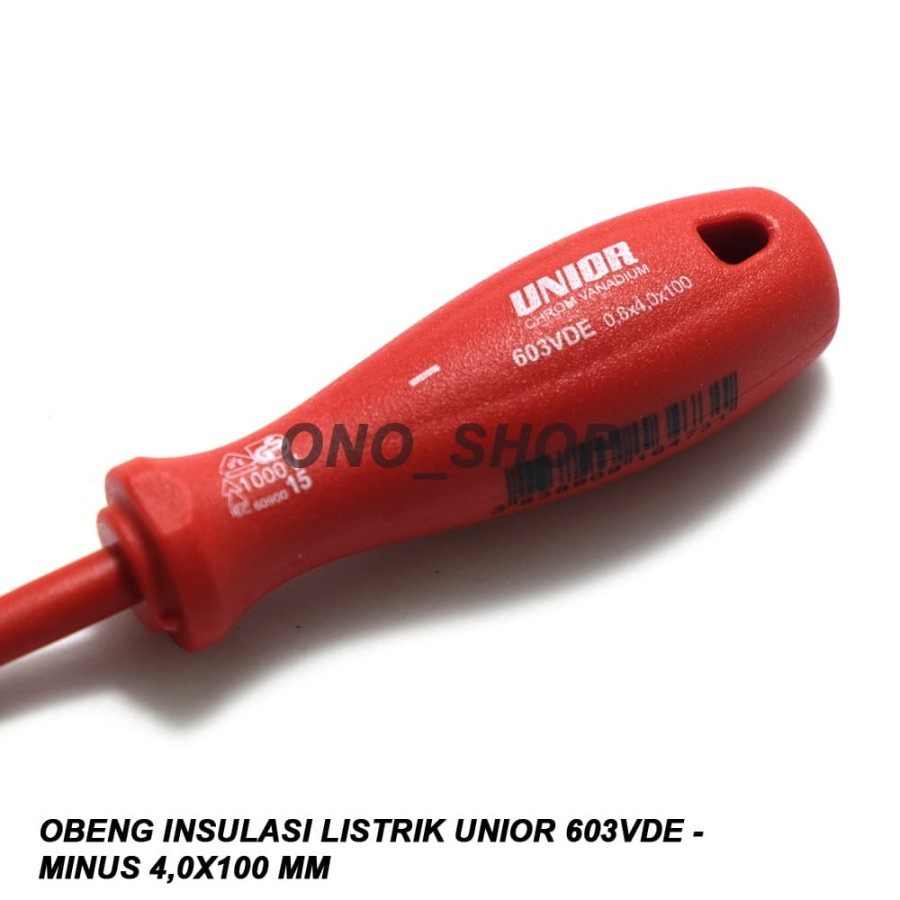 UNIOR 603VDE - Minus 4,0x100 mm - Obeng Insulasi Listrik