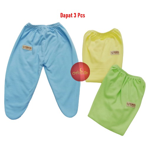 3 PCS Celana Panjang Bayi TUTUP KAKI POLOS size Newborn