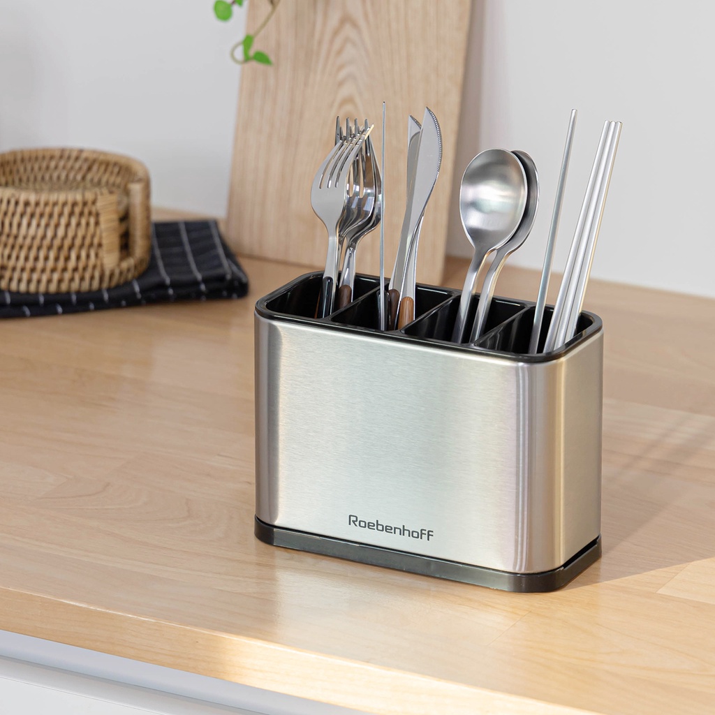 New Stainless Steel Cutlery Holder Drainer Storage Utensil Chopsticks Organiser 
