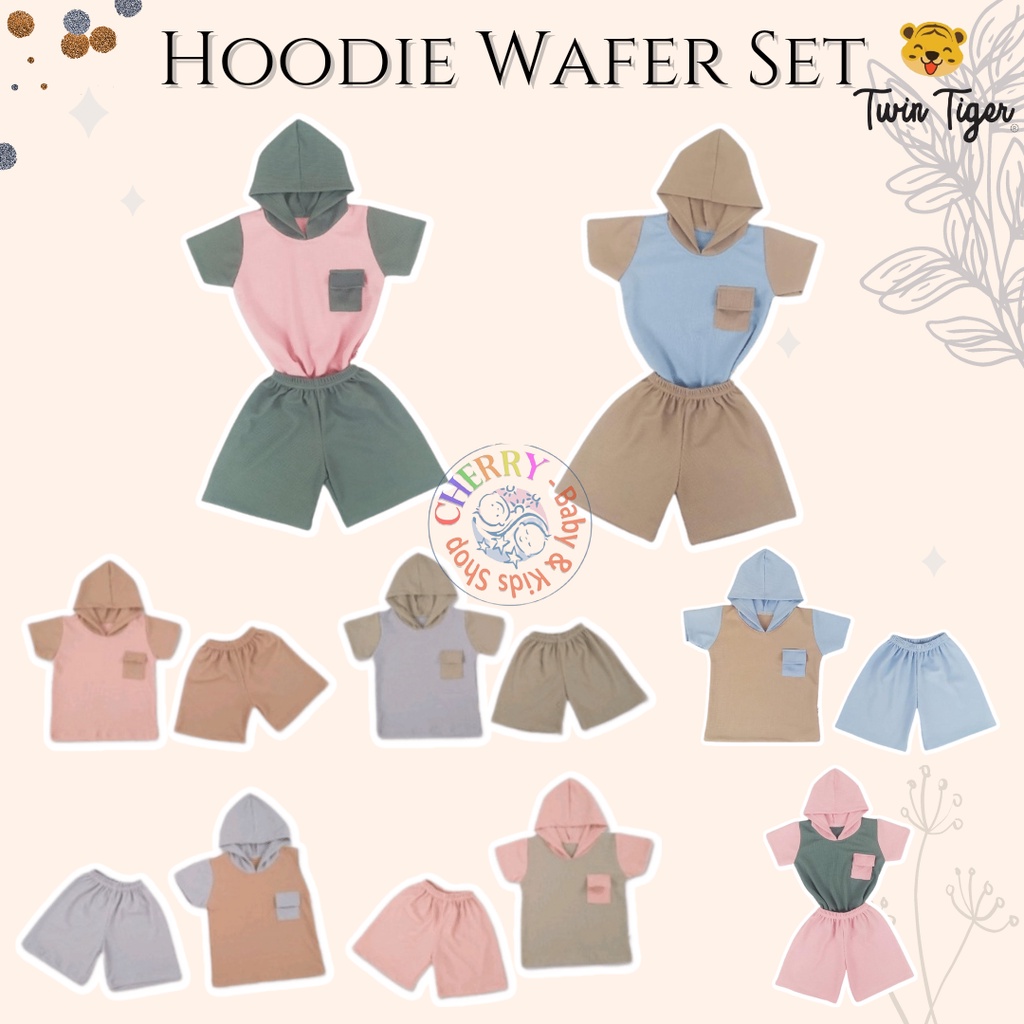 Twin Tiger Hoodie / Lala Wafer Set 0-5 Tahun Setelan Anak Kekinian Lucu Murah CBKS