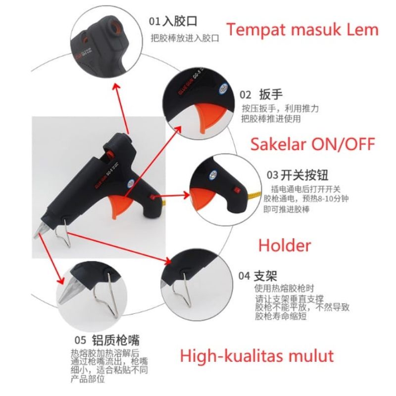 {DS} Lem Tembak / Glue Gun Mini 20watt / Lem Tembak Listrik