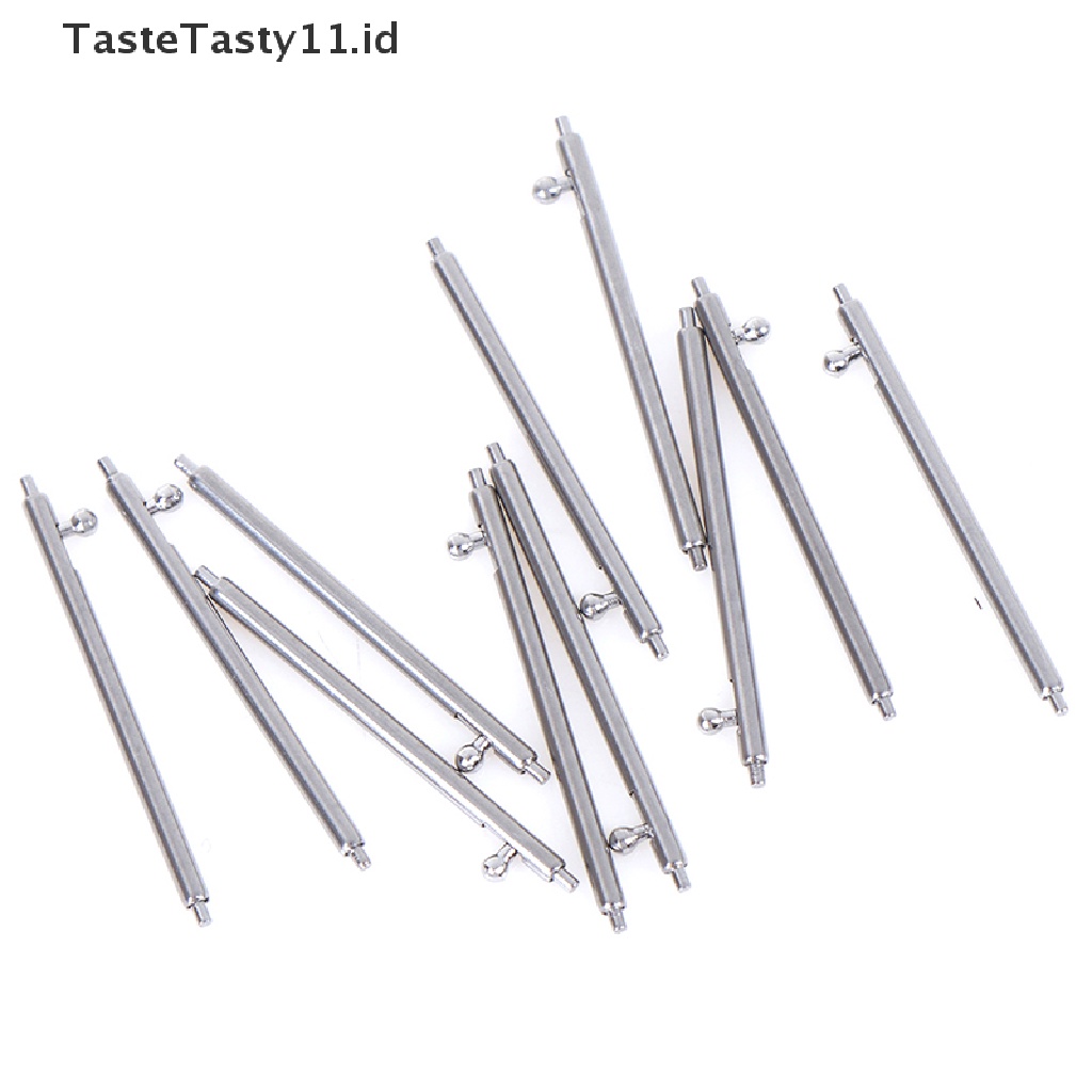 10pcs Pin Bar Strap Jam Tangan Bahan Stainless Steel Ukuran 12-24mm